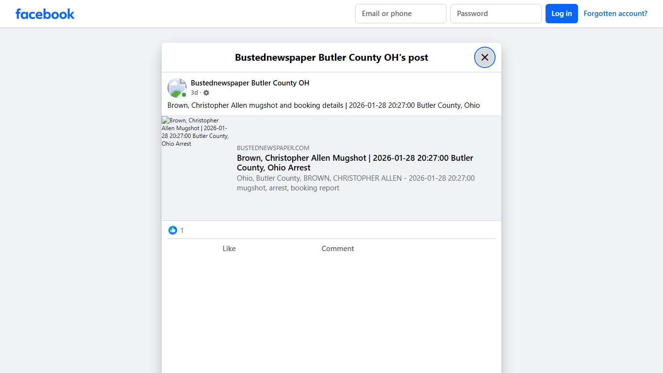 Brown, Christopher... - Bustednewspaper Butler County OH Facebook